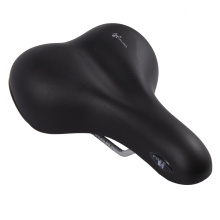 Carbon Comfortable Bike Saddle with Leather Cover Black